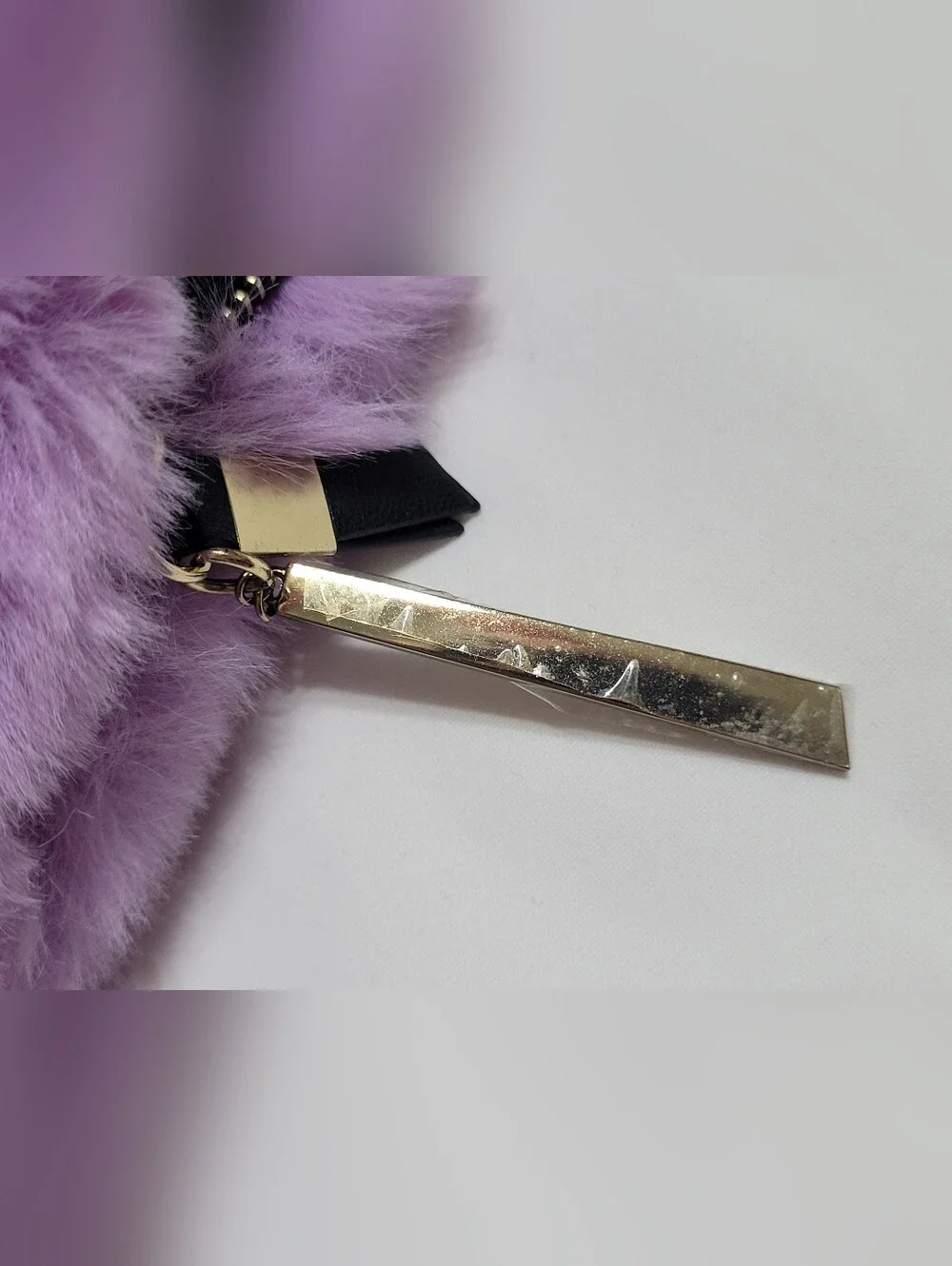 Quay Australia Plush Faux Fur Sunglasses/Phone Case Purple